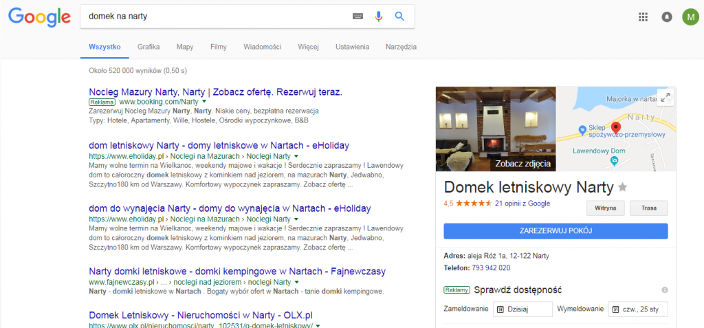 Wyniki AdWords w wyszukiwaniu organicznym